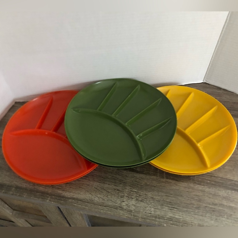 Vtg Japan Divided Fondue Plates